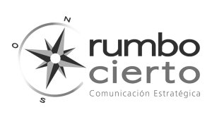 Logo rumbo cierto, black & white