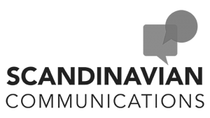 Logo Scandinavian Communications, black & white