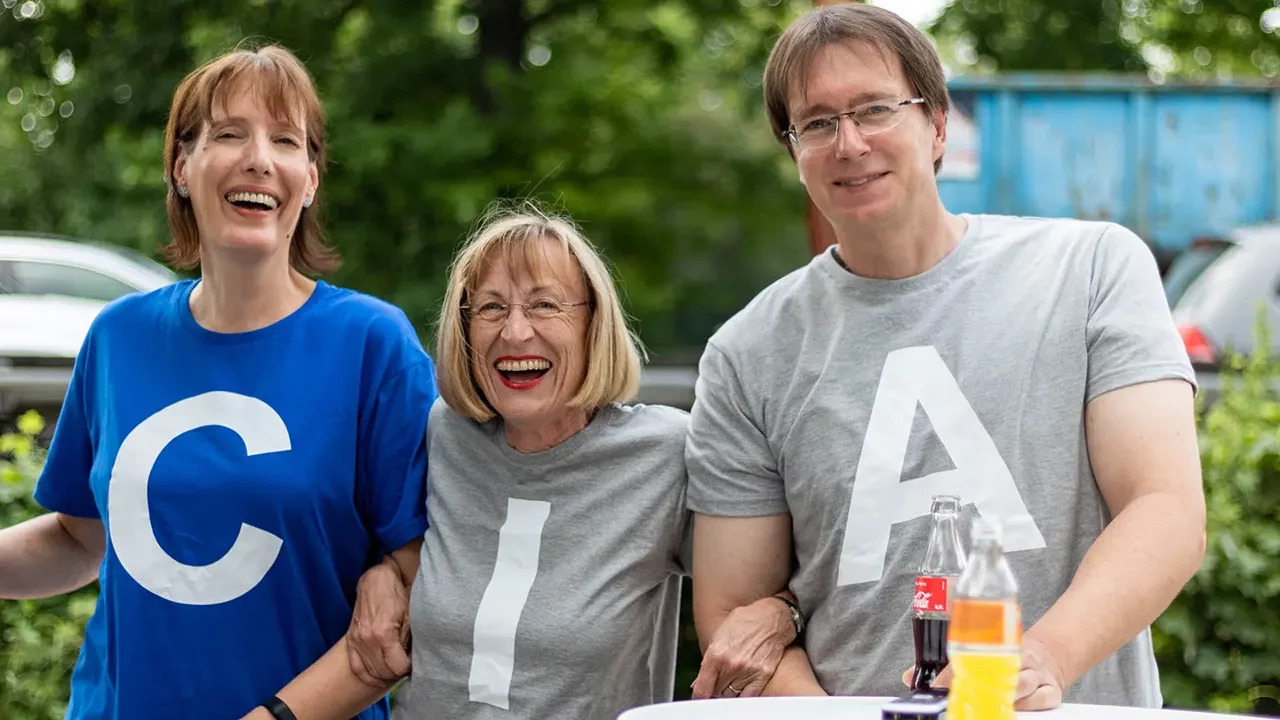 Sommerfest 2019, Christiane, Elli und Andreas